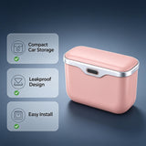 Mxqtuv Hanging Car Trash Can, Leakproof Garbage Bin with Lid, Pink