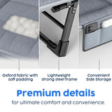 BSISHL Camping Cot with Mattress,No Assembly Required Heavy Duty Folding Camping Cot for Adults,450 Lbs Capacity Adjustable Portable Bed for Indoor,Outdoor&Patio Use (L''70in)