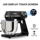 Camic 8.45 QT All Metal Stand Mixer,10 Speed Large Capacity Kitchen Mixer with Digital Timer & Tilt-Head, Electric Mixer with Whisk Dough Hook Mixing Beater (BLack)
