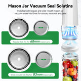 Vacuum Sealer for Food (Compact Vacuum Sealer Machine+30 Reusable Bags+20 Mason Jar Lids+Wine Stopper), Handheld Mason Jar Vacuum Sealer for 10X Preservation & Fresh, 80Kpa Portable Vacuum Food Saver