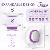 Sitz Bath for Hemorrhoids Relief, Foldable Basin for Toilet Seat, Ideal for Essential Postpartum Care, Perineal Soaking & Hygiene, Includes Hand Flusher with Sprayer, V Steaming Tub by Fivona