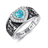 Oseew 2027 14k Gold Women Graduation Class Ring High School College