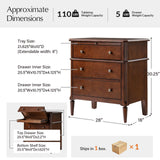 HULALA HOME 30 Inches Side Table with Charging Station, Walnut