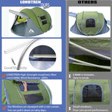 Pop Up Tents for Camping 4 Person Waterproof Military Popup Tent Camping Easy Up Camping Tents Instant Pop Up Tent Big Green