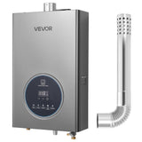 VEVOR Tankless Water Heater Propane, 4.3Gal Instant Water Heater, 100000 BTU, Silver Gray, Smart Temperature Control, Multiple Security Protections, Indoor Use for Whole House