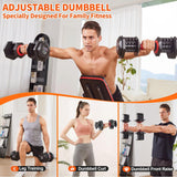 55LB Adjustable Dumbbell Set,10 in 1 Free Weights Dumbbell of 2 with Secure Locking Mechanism for Safe,1 Sec Speed Adjustment Men/Women Gym and Home Strength Training Equipment.