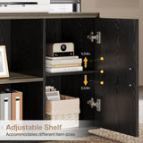 Tribesigns 85.8-Inch L-Shaped Executive Desk with File Drawers, Door Cabinet & Shelves