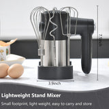 DOAROCA 7-Speed Cordless Hand Mixer - Digital Display Rechargeable Electric Mixer Handheld with 6 Stainless Steel Accessories,Whisks Beaters Dough Hooks（Black）