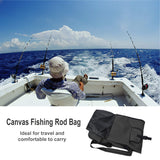 LEADALLWAY Fishing Pole Bag,Durable Folding Oxford Fabric Fishing Tackle Carry Case Bag Multifunction Large Capacity Waterproof Fishing Rod Case Holds 5 Poles