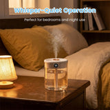 Small Cool Mist Humidifier for Bedroom, Smart Ultrasonic Personal Air Humidifiers for Adults, Easy to Clean (White)