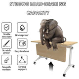 12 Person Folding Conference Table, 47.2in Mobile Meeting Training Table with Silent Wheels, Foldable for Offices, Classrooms, Libraries