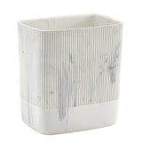 Polytree Bathroom Trash Can 1.8 Gallon(7 Liter) Small Kitchen Garbage Can,Decor Wastebasket for Bedroom Office,Resin Marble White