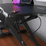 Mount-It! Standing Desk Converter, 48" Wide Sit Stand Desk Riser with Dual Gas Spring Handles
