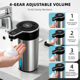 Automatic Foaming Soap Dispenser Touchless, Clog-Free Pump, 0.2s Fast Sensor, USB-C Rechargeable &13.5 oz/400ml Rechargeable, 4 Adjustable Liquid Levels, IPX5 Waterproof,Level Display