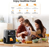 Adoolla Air Fryer Oven 5 Qt Large Oil Free Touch Screen 1500W Mini Oven Combo with 7 Accessories, One-Touch Digital Controls, Nonstick Silicone Liner