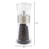 Cole & Mason Flip 180 Chrome Salt and Pepper Mill Set, Adjustable Coarseness, Ceramic Mechanism, Acrylic, 154 mm, Filled Salt and Pepper Grinders