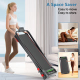 Ecogou Walking Pad Treadmill with Incline and Handle Bar, 3 in 1 Foldable Treadmills for Home Office, 365lbs Portable Compact Under Desk Treadmill