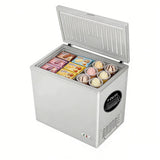 7 Cubic Feet Compact Chest Freezer, 1 Removable Baskets & 7-Level Adjustable Temp - Free-Standing Top-Door Deep Freezer for Home, Kitchen, Office, Basement