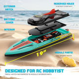 TOPCHOIC Brushless RC Boat 40+MPH, Remote Control Boats for Adults Kids, 19" Big Racing Boat for Salt Water Lake River with Self-Righting, LED Lights, Fishing Function Fast High Speed with Carry Bag