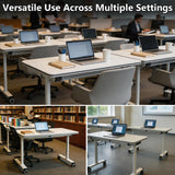Conference Room Table, 47.2'' Modern Folding Training Tables with Flip Top, Mobile Table with Four Locking Wheels