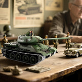 1/16 RC Tank, Heng Long Soviet Union T-34 Army Toy with Smoke, Sound, Light, 2.4G Remote Control Tank That Shoots with Upgraded Metal Track, Idler and Sprocket Wheel, Steel Gearbox, Two Batteries