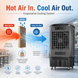 JUPITER-16 9000CFM 3600 Sq Ft Portable Evaporative Air Cooler with Remote, Swing Feature, 12 Gal Tank, Commercial Use, Industrial Strength for Large Facilities: Warehouses, Factories, Restaurants