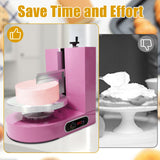 Cake Cream Spreading Machine, 4-12in Automatic Birthday Cake Frosting Coating Smearing Machine, 110V 200W Electric Cakes Decorating Machine, Pink