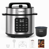 6Qt Electric Pressure Cooker, 9-in-1 Programmable with IMD Touchscreen, Rice Cooker, Slow Cook, Steam, Sauté, Warmer, 24H Delay Start, Non-Stick Ceramic Pot, 1000W, Silver