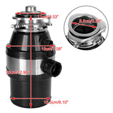 Viprh 3/4 HP Under Sink Garbage Disposal - 2800 RPM Kitchen Food Waste Disposer with Plug and Safety Features