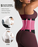 FeelinGirl Segmented Waist Trainer for Women Tummy Control Shapewear Belt for Workout Sport Girdle Hourglass Body Shaper Bright Pink
