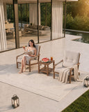 YURDAFY 3-Piece Aluminum Patio Furniture Set with 2 Outdoor Chairs and Side Table, Modern Patio Bistro Set with Washable Cushions, Water-Repellent Fabric for Backyard, Porch, Deck, Poolside, Beige
