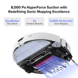 roborock S8 Max Ultra with Auto Water Refilling and Drainage System Robot Vacuum and Mop, FlexiArm Design, Smart Dirt Detection, Self-Emptying, 8000Pa Suction for Various Floors, Pet Hair, White