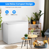 Kismile 7.0 Cubic Feet Chest Freezer with Removable Baskets Free Standing Top Open Door Compact Freezer (7.0 Cu.Ft, White)