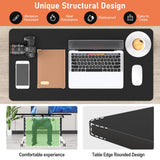 Rolling Folding Conference Table 47.2in Black 4-Person Modern Business for Office Classroom Training Meeting Room