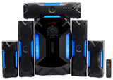 Rockville HTS56 1000W 5.1 Channel Home Theater System, Bluetooth, USB, 8" Subwoofer, LED Light Effects, Remote Control, Optical Input, for Movies, Music & Karaoke