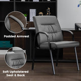 BoisKom Office Guest Reception Chair Set of 2, Conference Room Chairs Waiting Room Chairs 2 Pack, Modern Leather Office Desk Chair No Wheels.