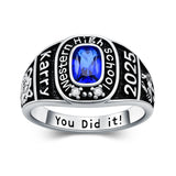 Oseew 2027 Men Personalized Graduation Class Ring (White Gold)
