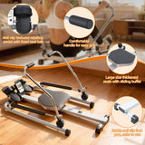 Water Rowing Machine, Hydraulic Rower with LCD Monitor, Adjustable Seated Row Machine Resistance up to 110LBS & Large Cushioned Seat, 265LBS Quiet Rowing Machines for Home Use (Black)