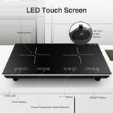 Double Induction Cooktop, 110V 4000W Electric cooktop, Hot Plate LED Sensor Touch Energy-Saving Portable Induction Cooktop VBGK
