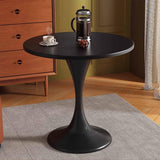 Round Small Dining Table for 2-6, Black Metal Legs, Modern Space-Saving Design for Dining Rooms, Kitchens & Cafés - Slish, & Versatile Fur Piece