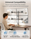 MOUNTUP Quad Monitor Stand, 4 Monitors Desk Mount for 17 to 32 inch Computer Screens, Fully Adjustable Stacked Mount with Tilt Swivel, 4 Heavy Duty Monitor Mount, Holds up to 17.6lbs per Arm