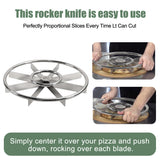 SHANGPEIXUAN 16" Pizza Cutter Rocker Sharp 8-Slice Multi-Blade Heavy Duty Stainless Steel Pizza Rocker Knife Pizza Oven Accessories