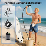 COOLIGO Portable Camping Shower with Heater, 6000mAh Rechargeable Camping Shower with 2000W Immersion Heater, LED Display, Heated Outdoor Shower for Travel, Hiking, Car, Pet