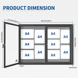 Enclosed Bulletin Board Lockable,Outdoor Noticeboard 44x32 Inch