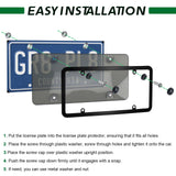 2 Pcs Clear License Plate Covers and Frames,Transparent License Plate Holders with Screws & Caps,Rust-Proof Auto Licenses Plates Protector Shields for Standard US Plates