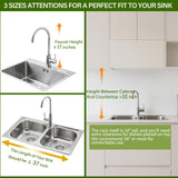 CUISIBOT Over The Sink Dish Drainer Drying Rack 3 Tier, Full Stainless Steel Dish Drying Rack Adjustable Length 20.9''-37.4'', Kitchen Sink Shelf, Organized Space-Saving Dish Rack