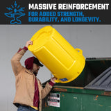 Magnum 44 Gallon Trash Can, High-Vis Yellow, Construction Grade, Heavy Duty Plastic, Jobsite Ready for Handling and Holding Garbage CMTC-C000-44Y02 (2 Pack)