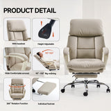 Ergonomic Executive Office Chair with Arms, Reclining High Back PU Leather Comfy Swivel Computer Desk Chairs with Wheels
