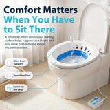 Pochik Electric Sitz Bath for Toilet Seat, Collapsible Portable Soaking Tub for Hemorrhoids and Postpartum Care, Automatic Flushing Sitz Bath Basin with Adjustable Flow - Aqua
