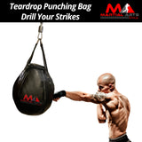 Wrecking Ball Punching Bag, Professional Boxing Teardrop Body Snatcher Bag for Training MMA Kickboxing Muay Thai, Round Shaped Heavy Bag (Unfilled) (Black, 110)